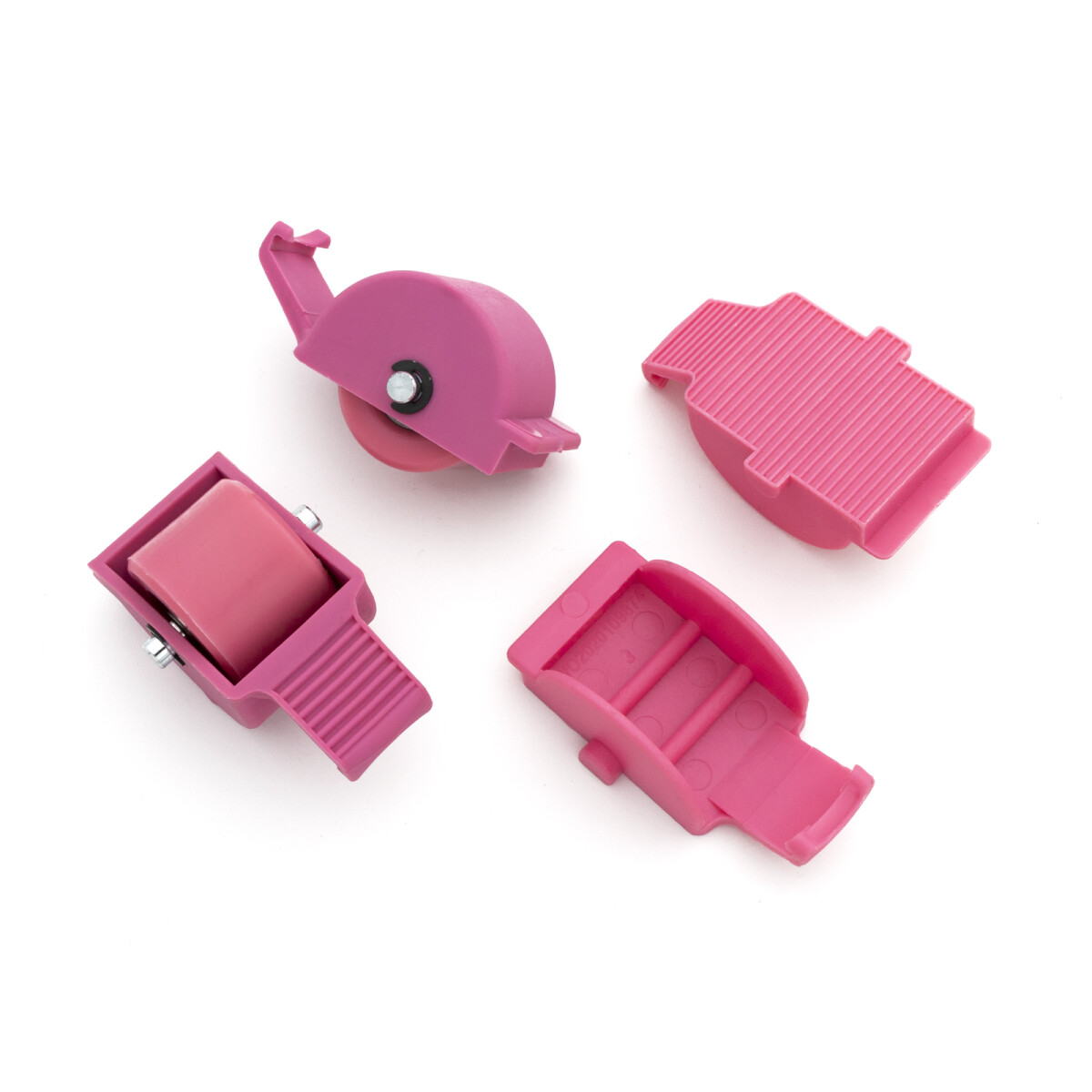 Juego de ruedas de recambio incl. cubiertas fucsia/fucsia